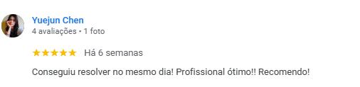 Avaliação 5 estrelas de Yuejun Chen
